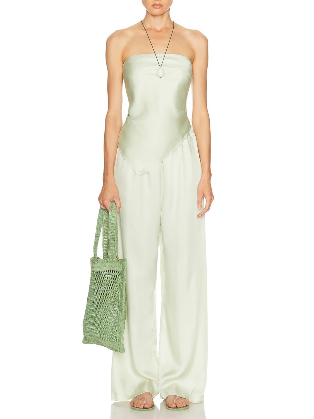Enza Costa fluid twill pant in beach glass